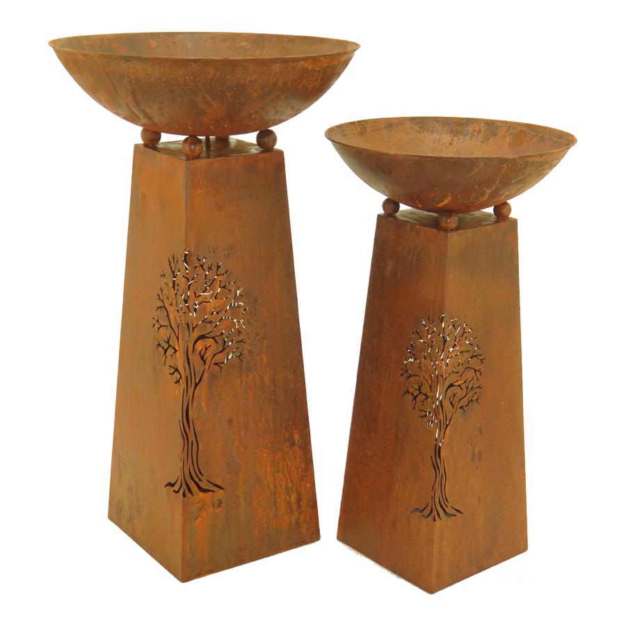 Set/2 Nested Rust Tree-of-Life Firebowls