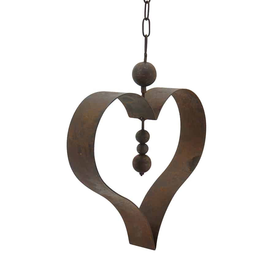 Hanging Serenity Heart - Rust