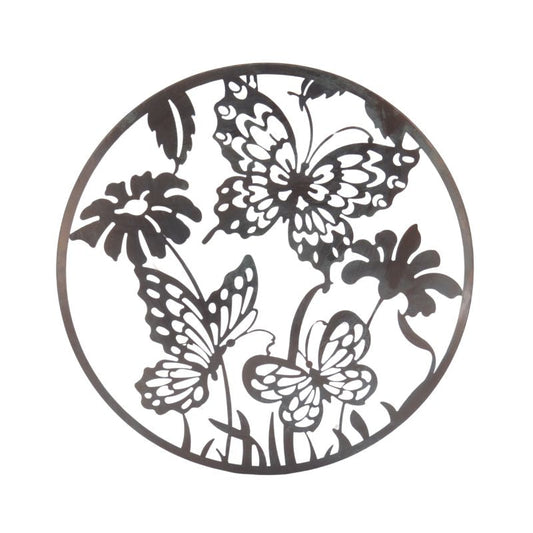 Laser-cut Round Butterflies Wall Art 60x1x60cm