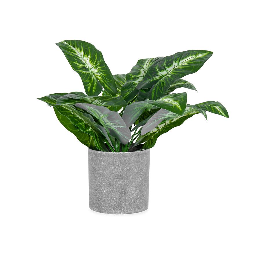 Artificial Verigated Plant in Grey Pot 35x35cm