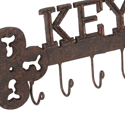 Cast-Iron Trendy Wall Hanging Key w/ 5 Hooks 30.5x4x11.5cm