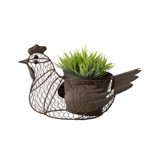 Chicken-Wire Chook w/ Pot & Handle 36x20x11.5-27cm