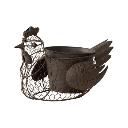 Chicken-Wire Chook w/ Pot & Handle 36x20x11.5-27cm