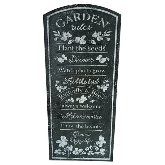 Garden Rules Wall Sign 30x0.5x68cm