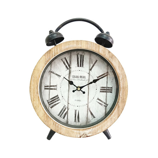 Large 'Grand Hotel' Tabletop Clock w/Faux Alarm 26x8x32cm