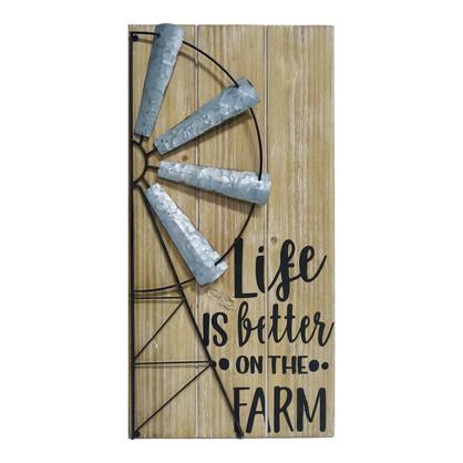 Life on the Farm w/Windmill Wallhanging 30x5x60cm