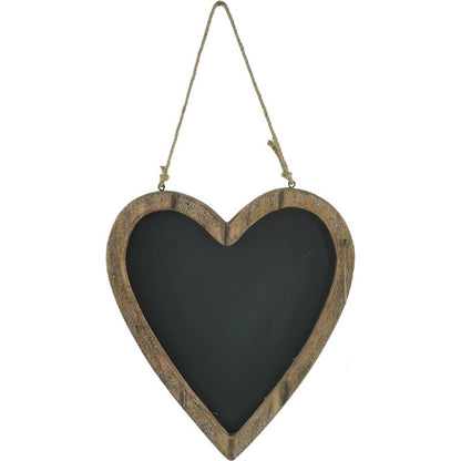 Wood-framed Hanging Heart Blackboard 36x2x42cm