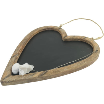 Wood-framed Hanging Heart Blackboard 36x2x42cm