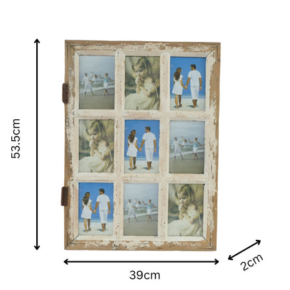 Beach House 'Window' 9-Pic 4x6" Photoframes 39x2x53.5cm