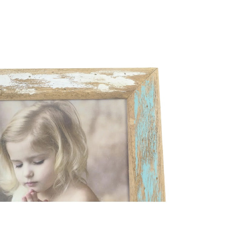 Blue + Whitewash Handcrafted 8x10" Photoframe 27x2x32cm