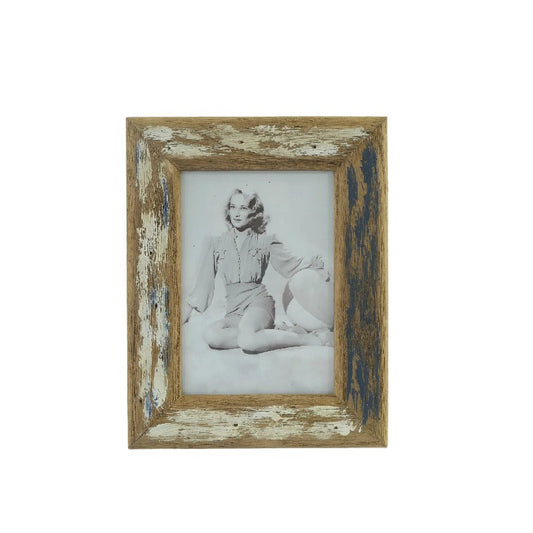 Blue+ Whitewash Handcrafted 5x7" Photframe 19.5x1.5x24.5cm