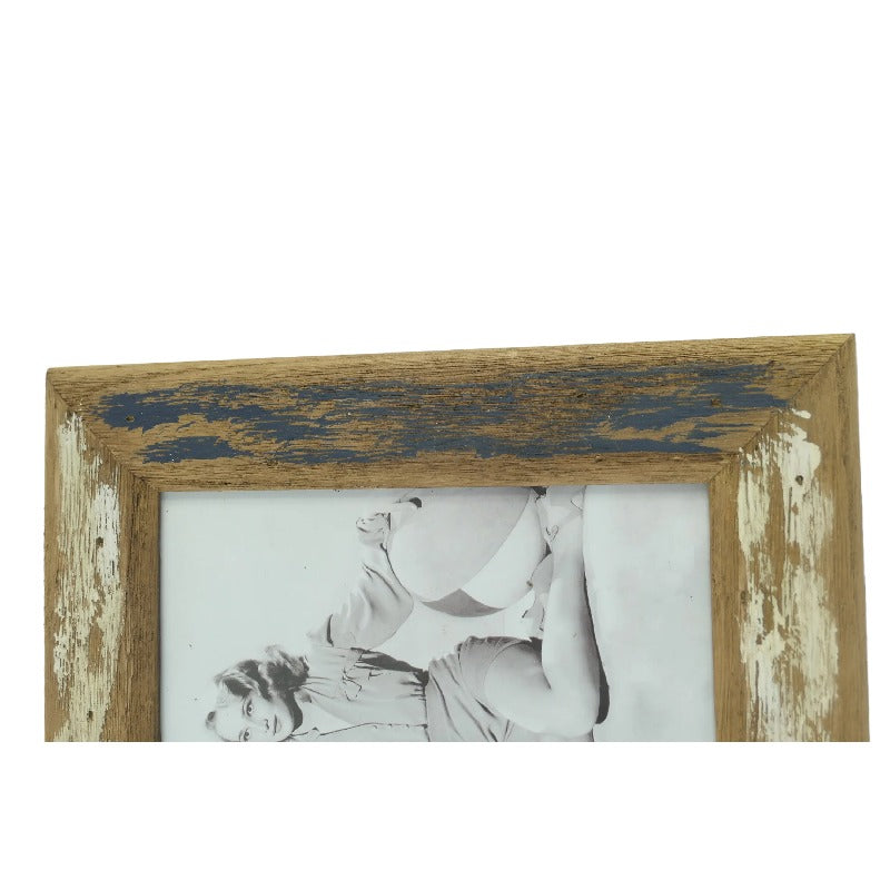 Blue+ Whitewash Handcrafted 5x7" Photframe 19.5x1.5x24.5cm