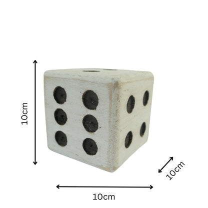 Whitewash Square Dice 10x10x10cm