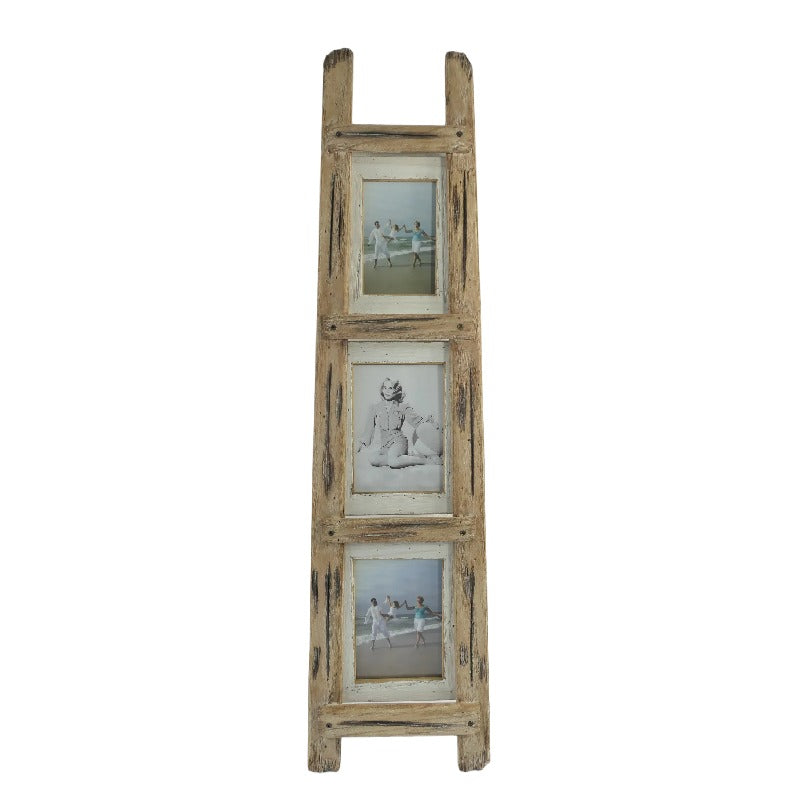 Handcrafted 'Ladder' Floor/Wall 4x6/5x7" Photoframes 20x6x90cm