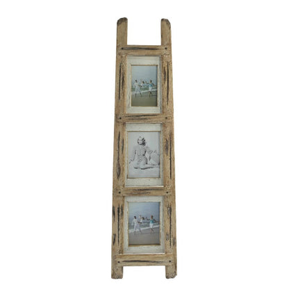 Handcrafted 'Ladder' Floor/Wall 4x6/5x7" Photoframes 20x6x90cm