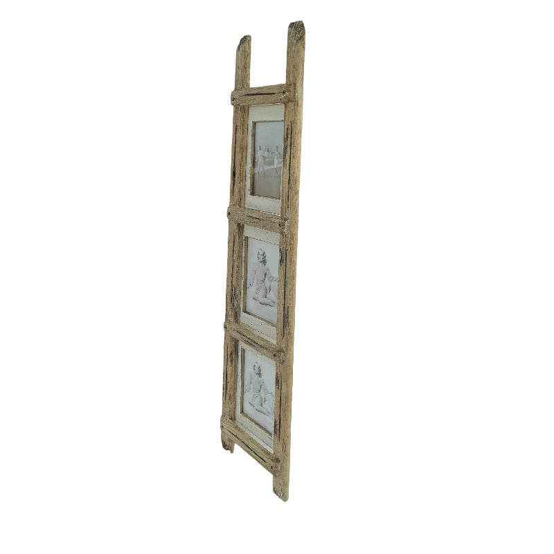 Handcrafted 'Ladder' Floor/Wall 4x6/5x7" Photoframes 20x6x90cm