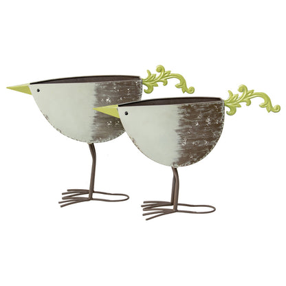 Set/2 Nested Green Bird Planters / Storage 49.5x13.5x36.5/45x15x39cm