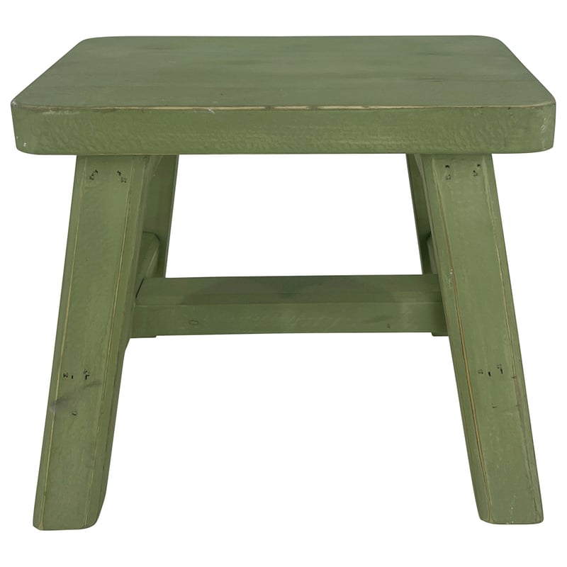 Antique Green Milking Stool 27x22x23cm