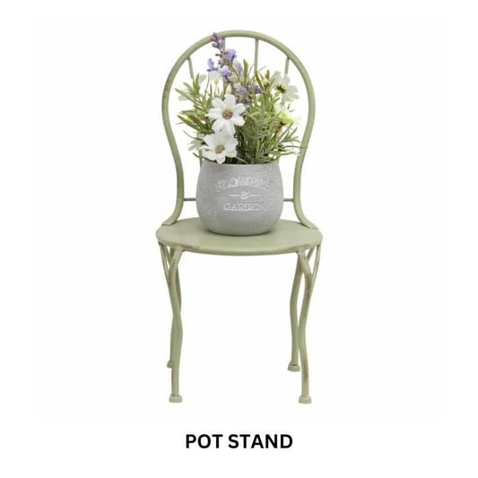 Distressed Green Mini Chair Display / Pot Stand 22x22x39.5cm