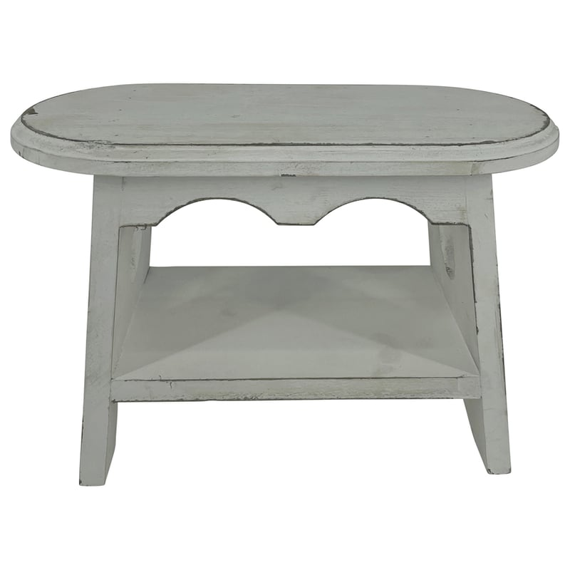 Antique White Milking Stool 32.5x16x21cm