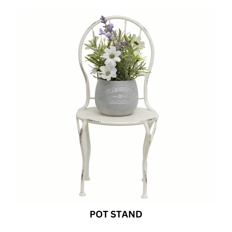 Distressed White Mini Chair Display / Pot Stand 22x22x39.5cm