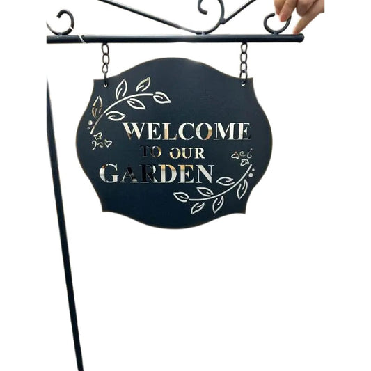 Welcome to our garden Laser-cut Stake 37x9x121cm