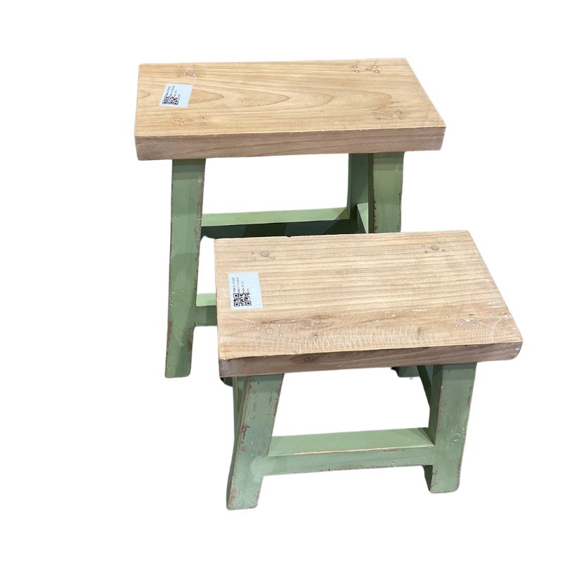 Set/2 Nested Distress Finish Milking Stools 32x21x36/27x19x26cm