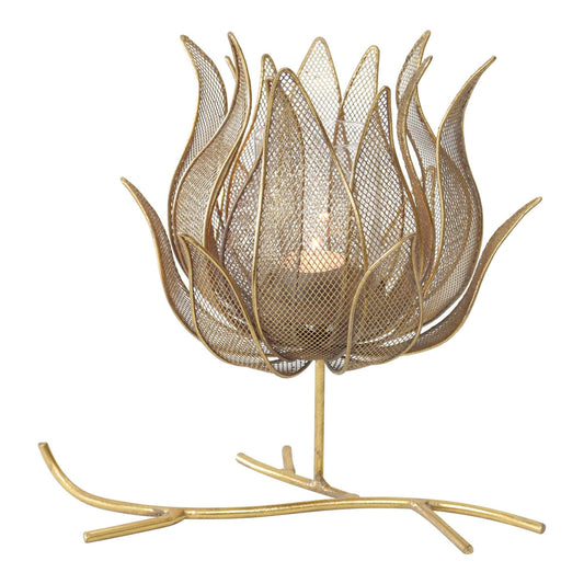 Lustre Lotus Pillar Candleholder