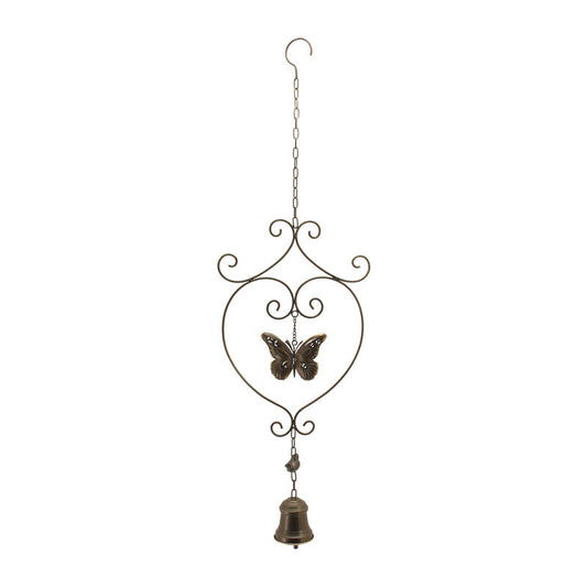 Hanging Butterfly w/Bird + Bell 27x7x89cm