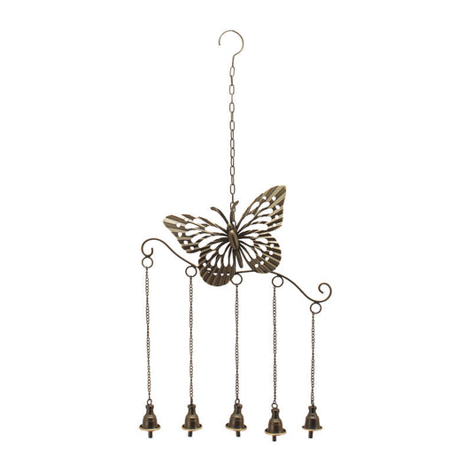 Hanging Butterfly Mobile w/5 Bells 35x4x77cm