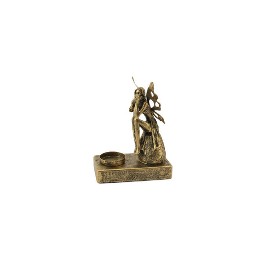 Antique Gold Fairy Tealight Candleholder 15x9x19.5cm