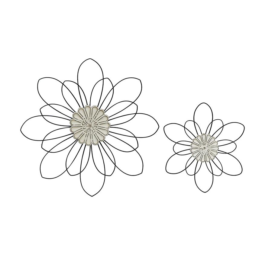 Set/2 Nested Flower w/Moulded Centre Wallart