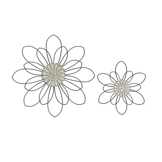 Set/2 Nested Flower w/Moulded Centre Wallart