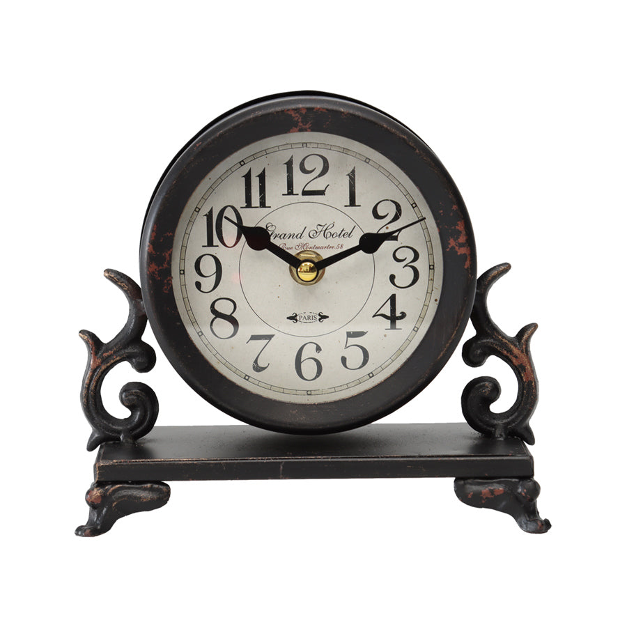 Ornate Grand Hotel Period Table Clock w/Glass