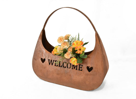 Welcome' Bag Planter/ Decorative Storage 33x12x33cm