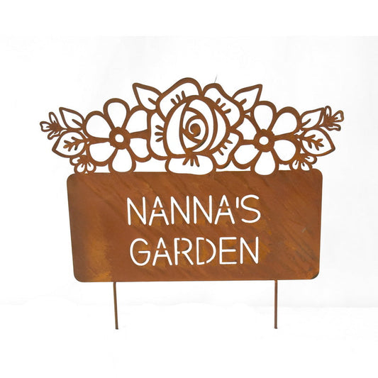 Nanna's Garden Laser Cut Garden Stake 38x0.5x35cm