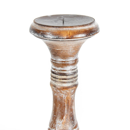 X-Tall Hand-Carved Embellished Pillar Candleholder 50cm