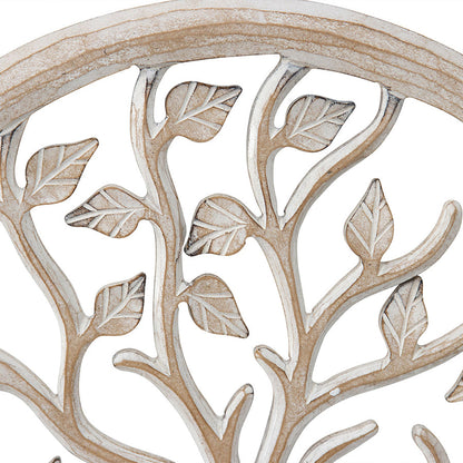 Hand-carved Round Tree-of-Life Wallart 40x1cm