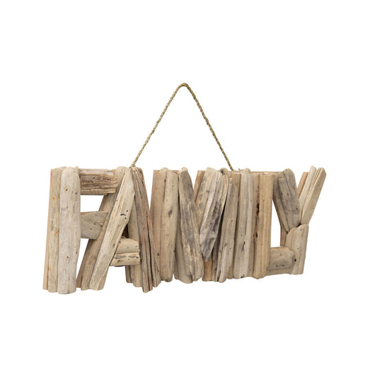 Hand-Made Driftwood 'Family' Wallart 50x4x26cm