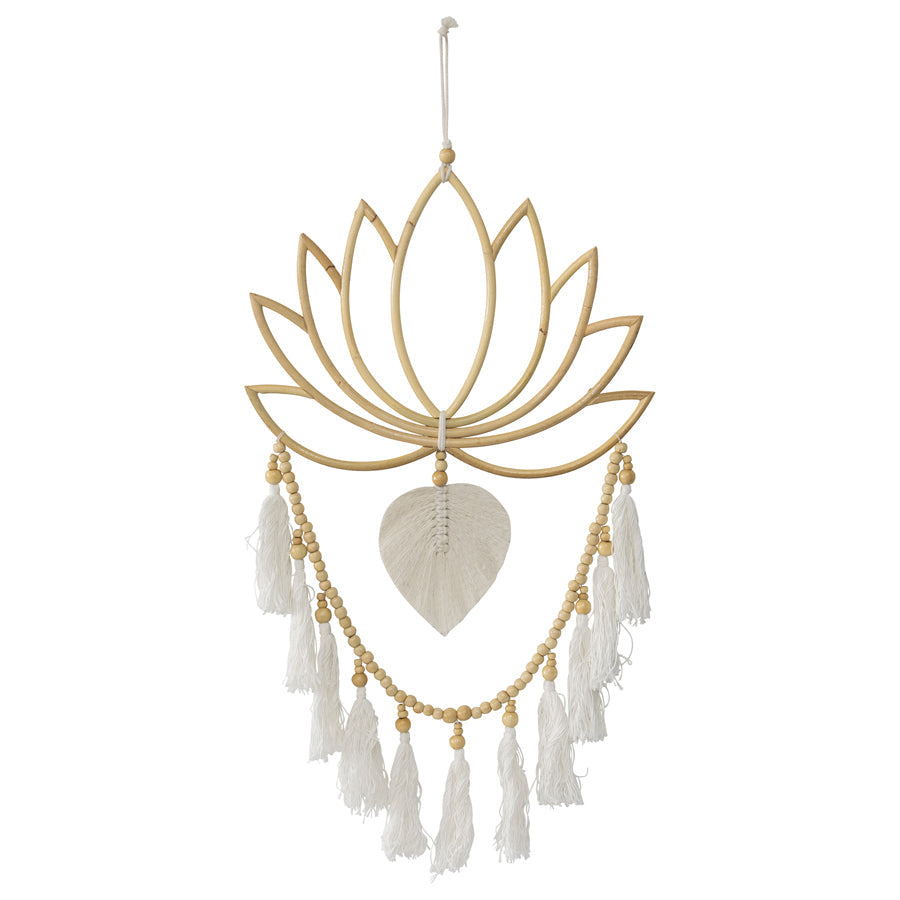 Handmade Lotus Flower w/Tassle Wall Art