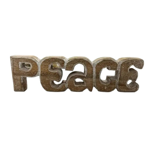 Handcrafted Peace Ornamnetal Sign 30x3x9cm