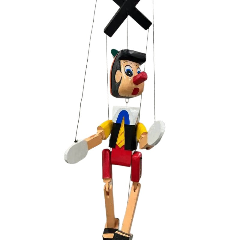 Handcrafted Pinnocchio Puppet on Strings 20x15x70cm