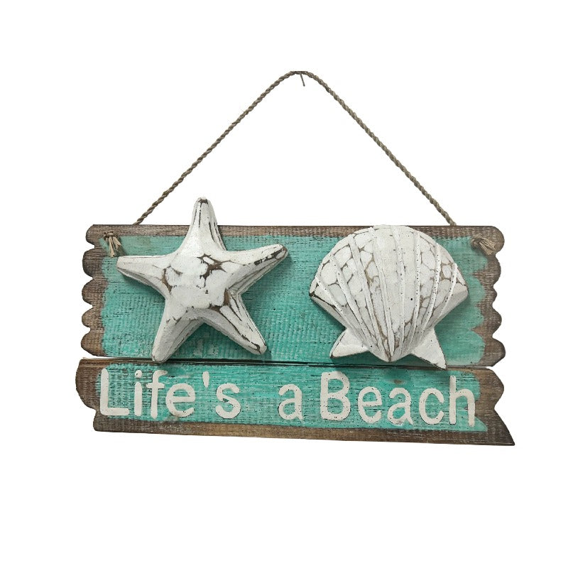 Handcrafted Life's Beach Thongs Wall Art 12x2x24cm