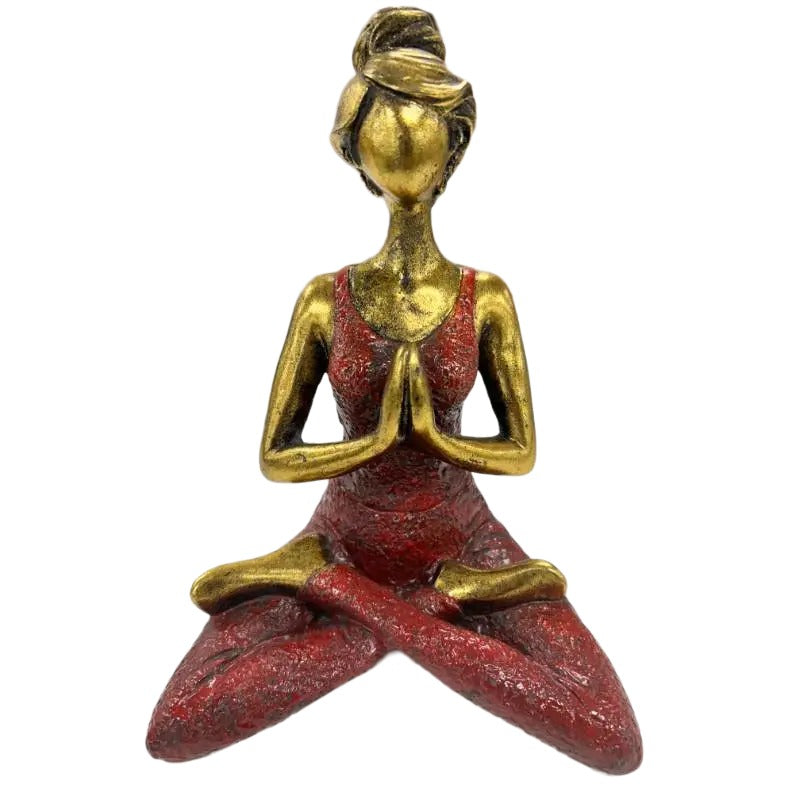 Handcrafted Yoga Lady in Red 17x13x23cm