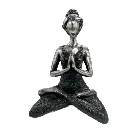 Handcrafted Yoga Lady in Black 17x13x23cm