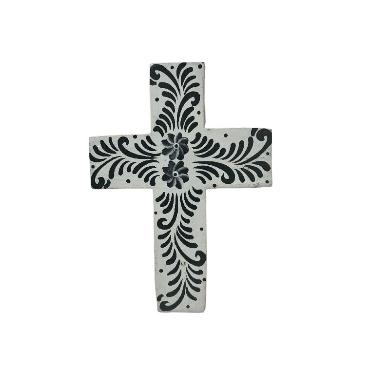 Handcrafted Monochrome Cross Wall Art 15x1x20cm