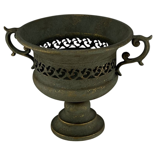 Aged French-Style Urn w/ Handles 32x25x24cm