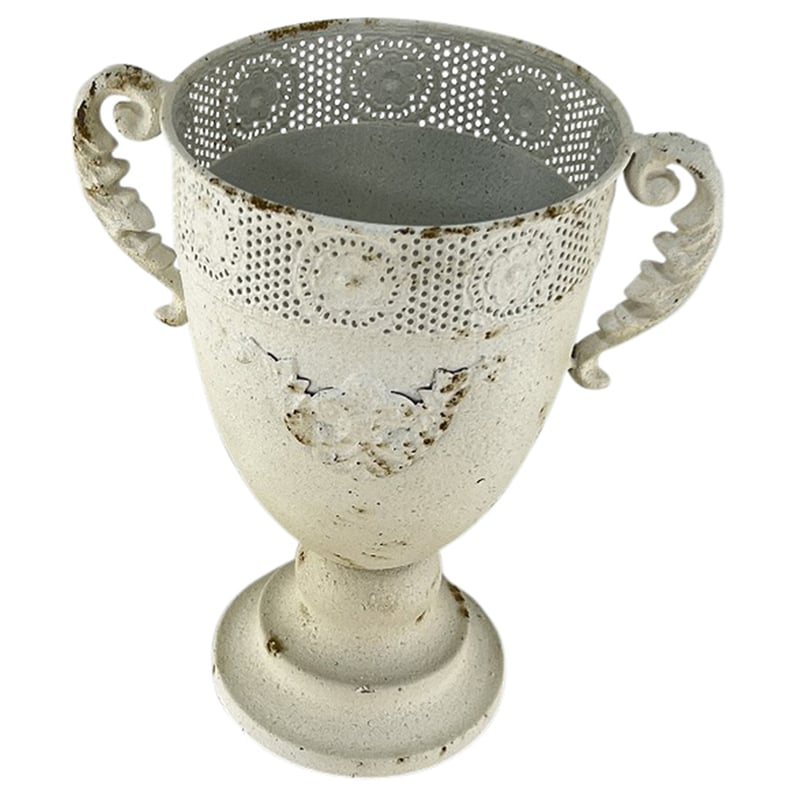 Martinique Aged Fleur Embossed Urn 21x17x28cm