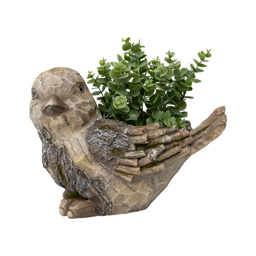 Rustic Bird Planter w/Hole & Plug 36x24x27cm