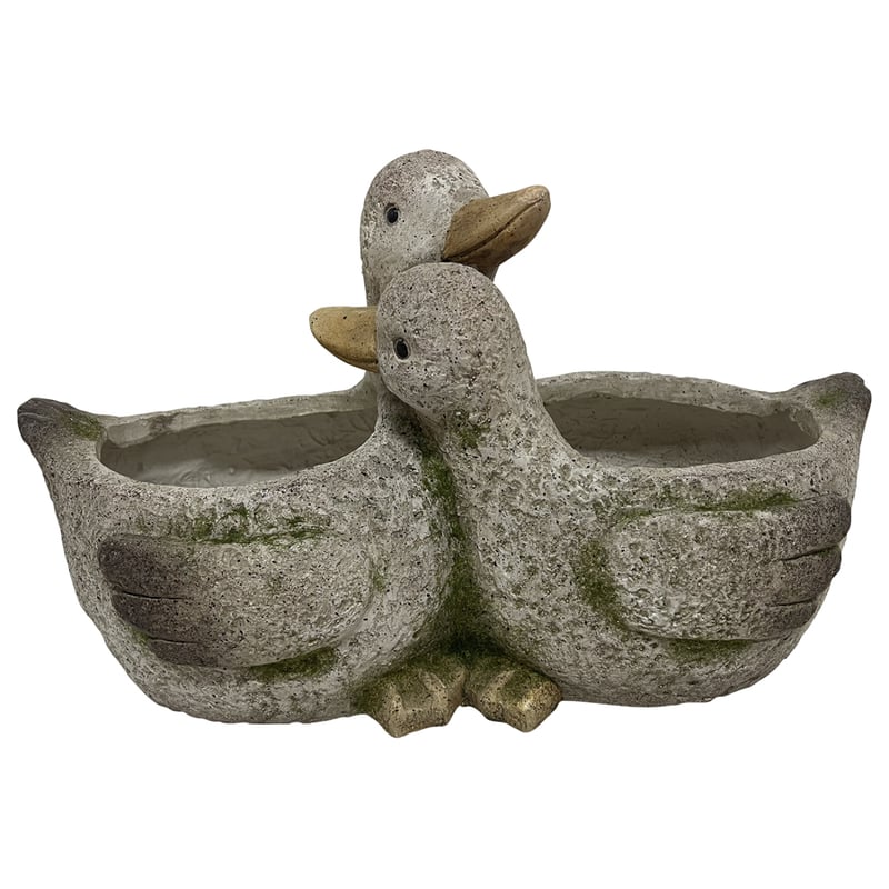 Cuddling Ducks Planter w/ Hole & Plug 42x21.5x24.5cm